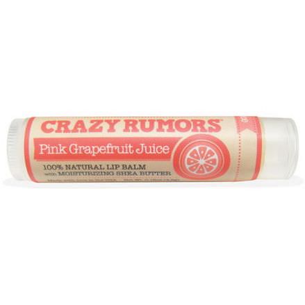 Crazy Rumors, 100% Natural Lip Balm, Pink Grapefruit Juice 4.4ml