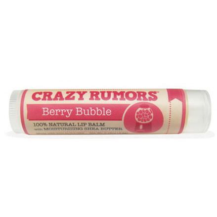 Crazy Rumors, 100% Natural Lip Balm, Berry Bubble 4.4ml