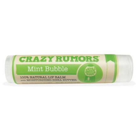 Crazy Rumors, 100% Natural Lip Balm, Mint Bubble 4.4ml