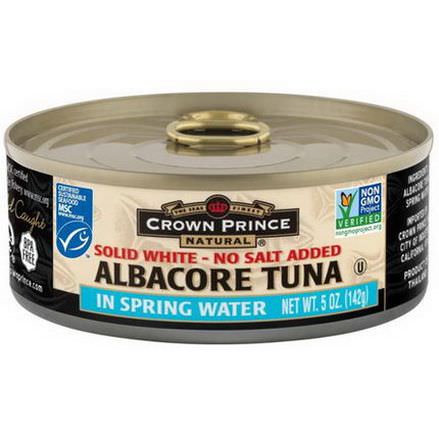 Crown Prince Natural, Albacore Tuna, Solid White - No Salt Added, In Spring Water 142g