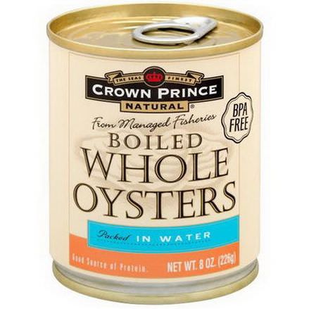 Crown Prince Natural, Boiled Whole Oysters, Packed In Water 226g