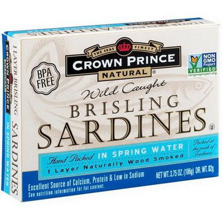 Crown Prince Natural, Brisling Sardines, in Spring Water 106g