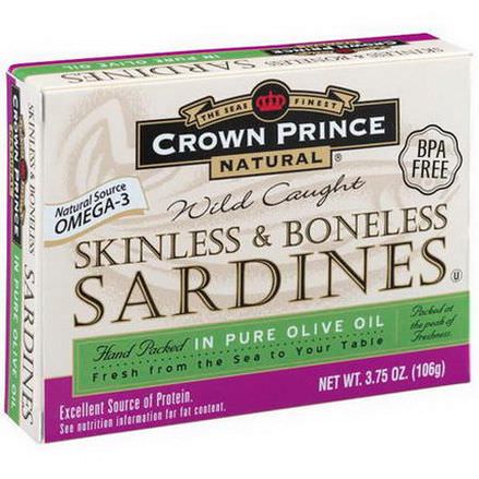 Crown Prince Natural, Skinless&Boneless Sardines 106g