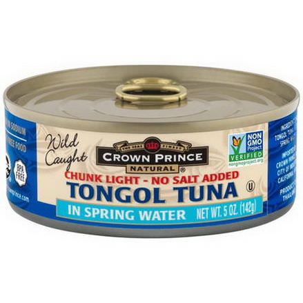 Crown Prince Natural, Tongol Tuna, Chunk Light - No Salt Added, In Spring Water 142g