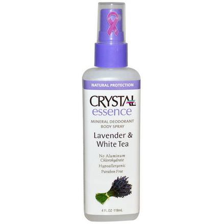 Crystal Body Deodorant, Crystal Essence, Mineral Deodorant Body Spray, Lavender&White Tea 118ml