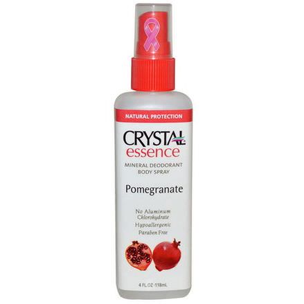 Crystal Body Deodorant, Crystal Essence, Mineral Deodorant Body Spray, Pomegranate 118ml