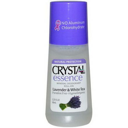 Crystal Body Deodorant, Crystal Essence, Mineral Deodorant Roll-On, Lavender&White Tea 66ml