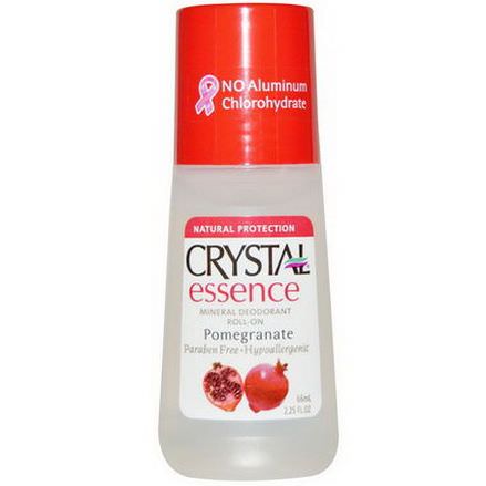 Crystal Body Deodorant, Crystal Essence, Mineral Deodorant Roll-On, Pomegranate 66ml