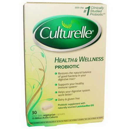 Culturelle, Health&Wellness Probiotic, 30 Veggie Caps