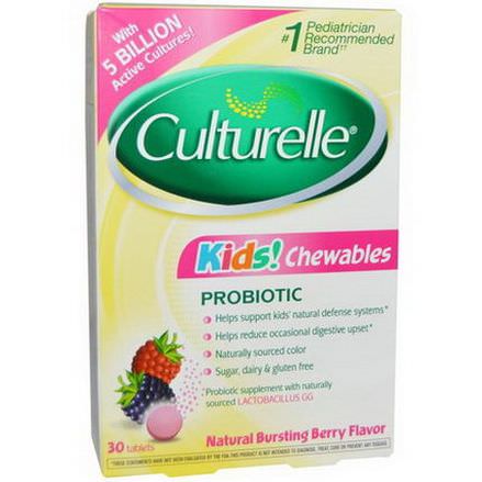Culturelle, Kids! Chewables Probiotic, Natural Bursting Berry Flavor, 30 Tablets