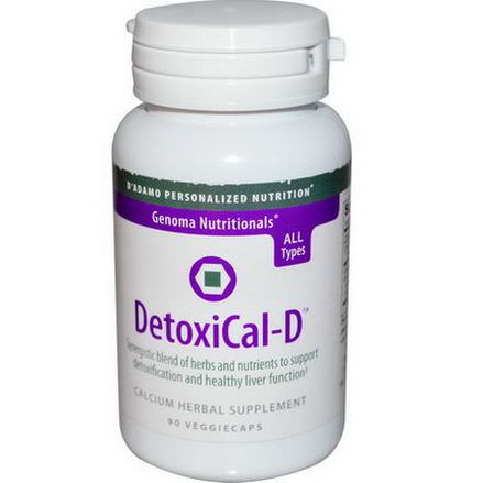 D'adamo, Genoma Nutritionals, DetoxiCal-D, 90 Veggie Caps
