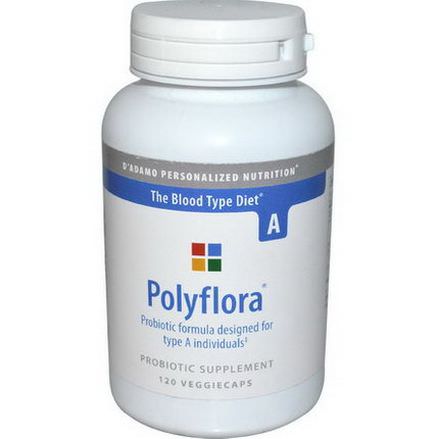 D'adamo, Polyflora, Probiotic Formula for Blood Type A, 120 Veggie Caps