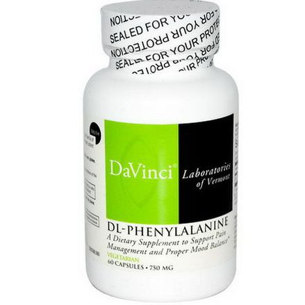 DaVinci Laboratories of Vermont, DL-Phenylalanine, 750mg, 60 Capsules