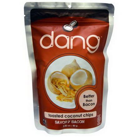 Dang Foods LLC, Toasted Coconut Chips, Savory Bacon 80g