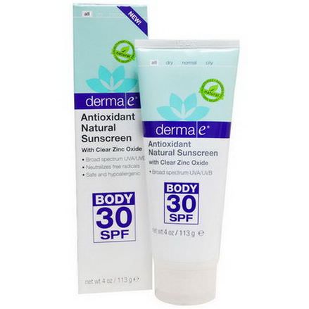 Derma E, Antioxidant Natural Sunscreen, With Clear Zinc Oxide, 30 SPF 113g