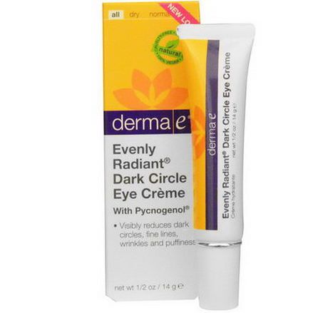 Derma E, Evenly Radiant Dark Circle Eye Cream with Pycnogenol 14g