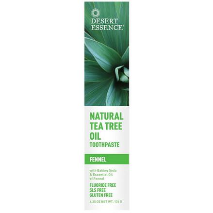 Desert Essence, Natural Tea Tree Oil Toothpaste, Fennel 176g