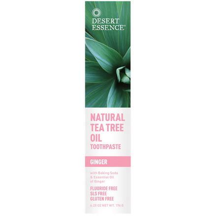 Desert Essence, Natural Tea Tree Oil Toothpaste, Ginger 176g