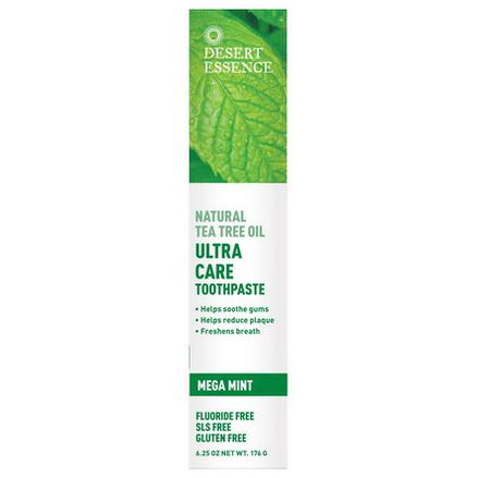 Desert Essence, Natural Tea Tree Oil Ultra Care Toothpaste, Mega Mint 176g