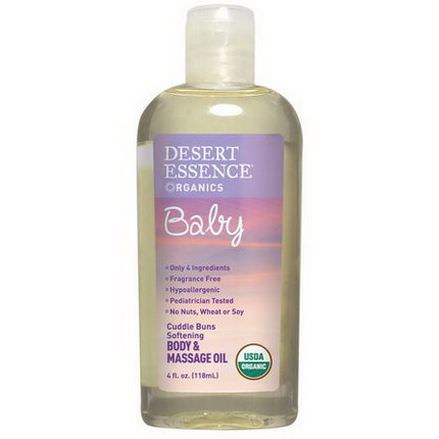 Desert Essence, Organics, Baby, Cuddle Buns Softening Body&Massage Oil 118ml