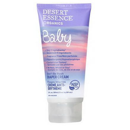 Desert Essence, Organics, Baby, Don't Be Rash Diaper Cream, Fragrance Free 89ml