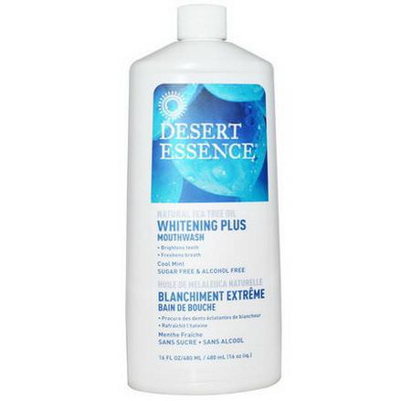 Desert Essence, Whitening Plus Mouthwash, Cool Mint 480ml