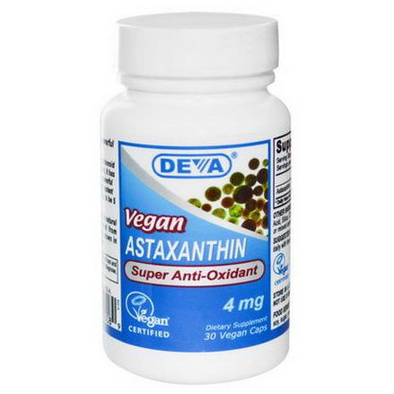 Deva, Astaxanthin, Vegan, 4mg, 30 Vegan Caps