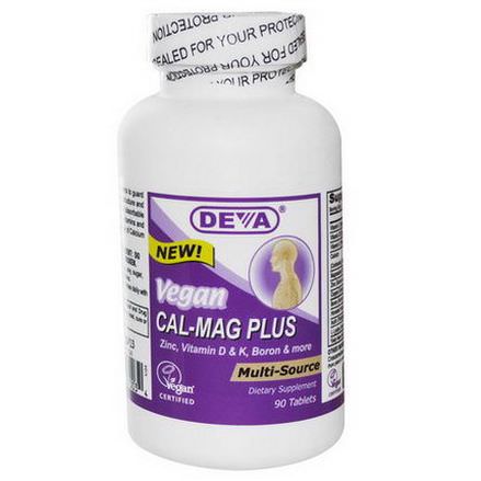 Deva, Cal-Mag Plus, Vegan, 90 Tablets
