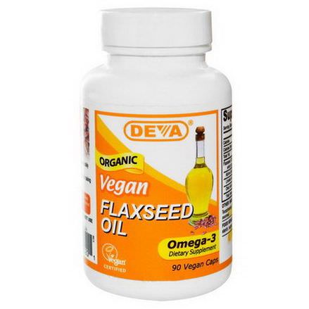 Deva, Flaxseed Oil, Vegan, 90 Vegan Caps