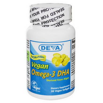Deva, Omega-3 DHA, 30 Vegan Softgels