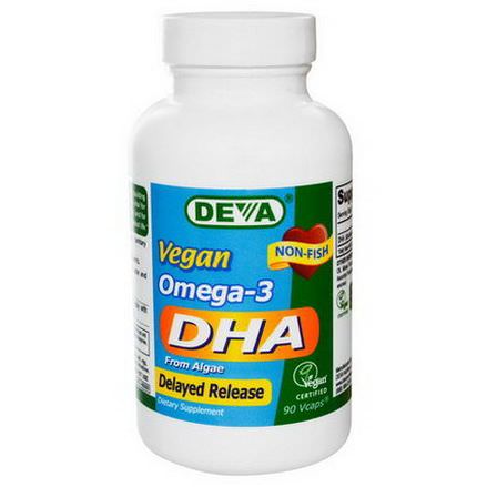 Deva, Omega-3 DHA, Delayed Release, 90 Vcaps