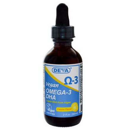Deva, Omega-3 DHA, Vegan, Lemon Flavor 60ml