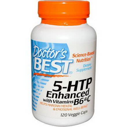 Doctor's Best, 5-HTP, Enhanced with Vitamins B6&C, 120 Veggie Caps