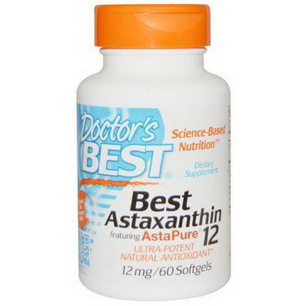 Doctor's Best, Best Astaxanthin, 12mg, 60 Softgels