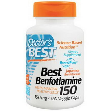 Doctor's Best, Best Benfotiamine 150, 150mg, 360 Veggie Caps