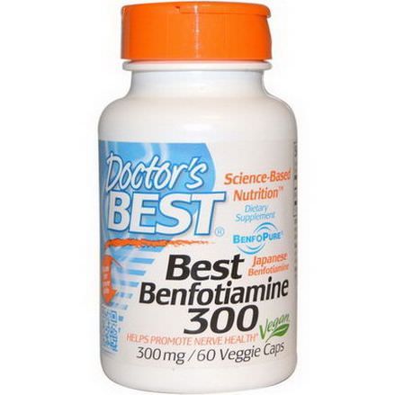 Doctor's Best, Best Benfotiamine, 300mg, 60 Veggie Caps