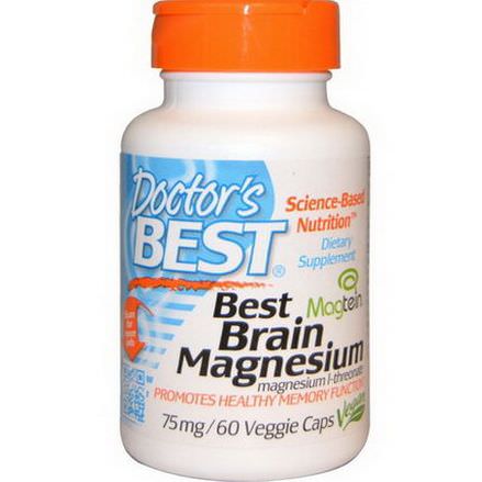 Doctor's Best, Best Brain Magnesium, 75mg, 60 Veggie Caps