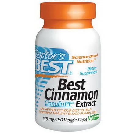 Doctor's Best, Best Cinnamon Extract, 125mg, 180 Veggie Caps