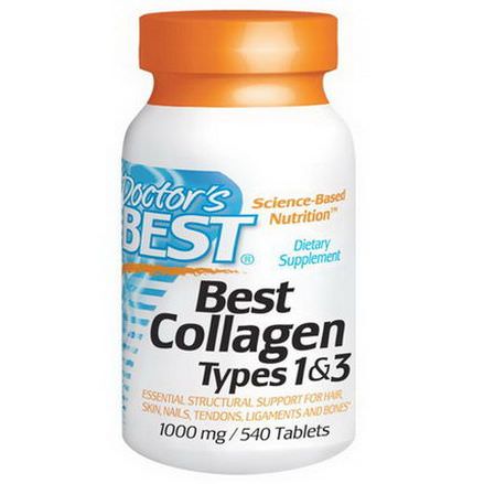 Doctor's Best, Best Collagen Types 1&3, 1000mg, 540 Tablets