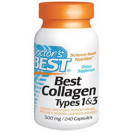Doctor's Best, Best Collagen, Types 1&3, 500mg, 240 Capsules