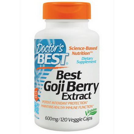 Doctor's Best, Best Goji Berry Extract, 600mg, 120 Veggie Caps