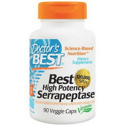 Doctor's Best, Best High Potency Serrapeptase, 120,000 SPUs, 90 Veggie Caps