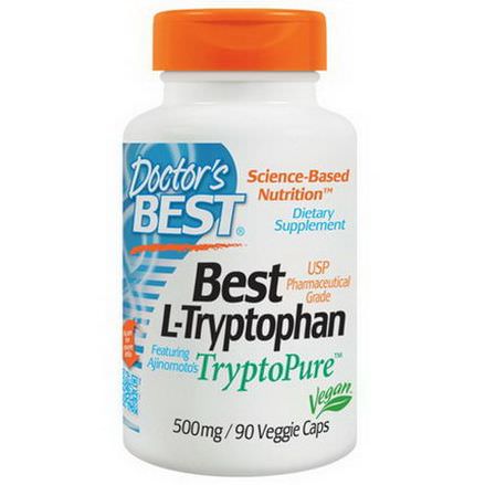 Doctor's Best, Best L-Tryptophan, 500mg, 90 Veggie Caps