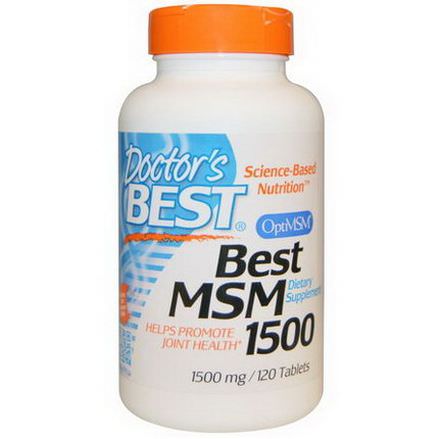 Doctor's Best, Best MSM 1500, 1500mg, 120 Tablets