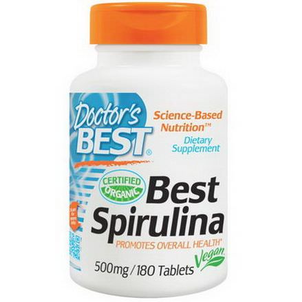 Doctor's Best, Best Spirulina, 500mg, 180 Tablets