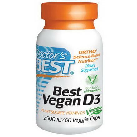 Doctor's Best, Best Vegan D3, 2500 IU, 60 Veggie Caps