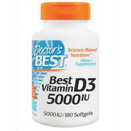 Doctor's Best, Best Vitamin D3, 5000 IU, 180 Softgels