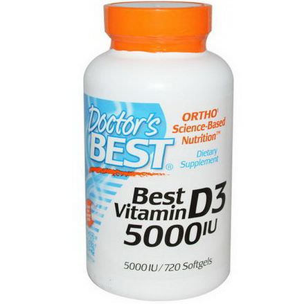 Doctor's Best, Best Vitamin D3, 5000 IU, 720 Softgels