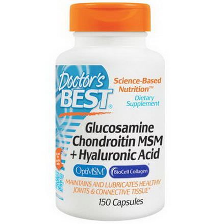 Doctor's Best, Glucosamine Chondroitin MSM Hyaluronic Acid, 150 Capsules