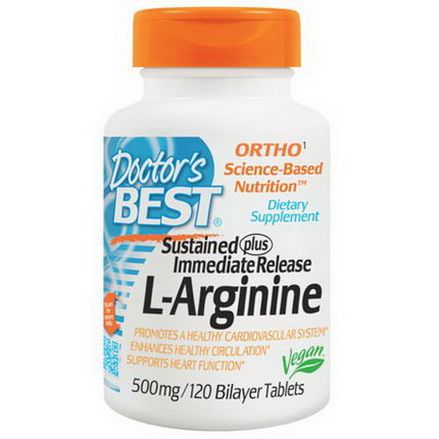Doctor's Best, L-Arginine, 500mg, 120 Bilayer Tablets